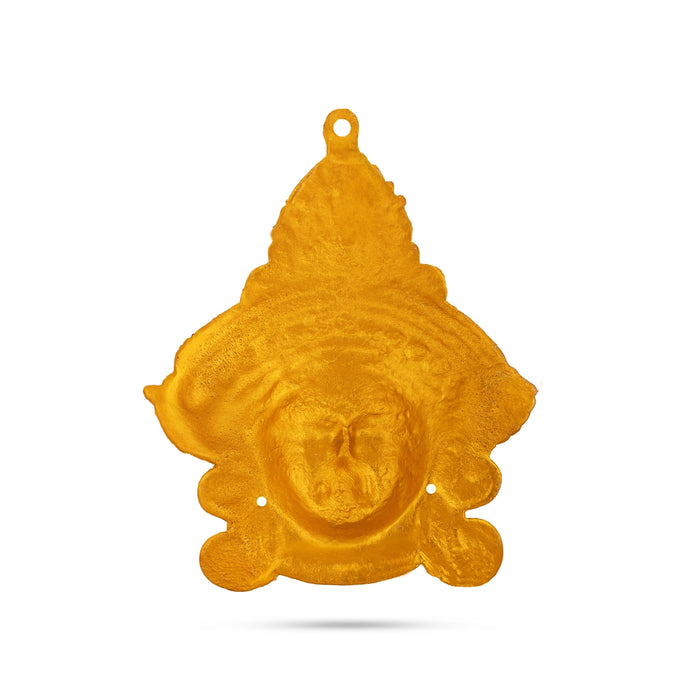 Decorative Durga Face - 9 x 7.5 Inches | Zinc Devi Face/ Varalakshmi Decor/ Ammavari Face For Festive Decoration