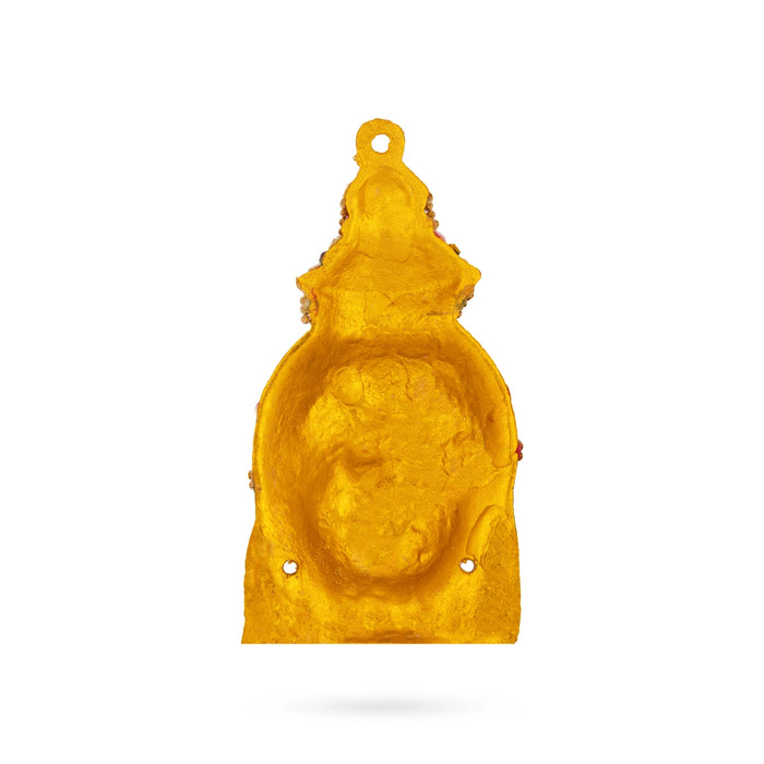 Lakshmi Devi Face - 6.5 x 3.5 Inches | Zinc Amman Mugam/ Stone Ammavari Face for Varalakshmi Decor