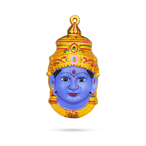 Nava Nayagi Face - 8 x 4 Inches | Devi Face/ Zinc Ammavari Face for Deity - Head & Face Accessories