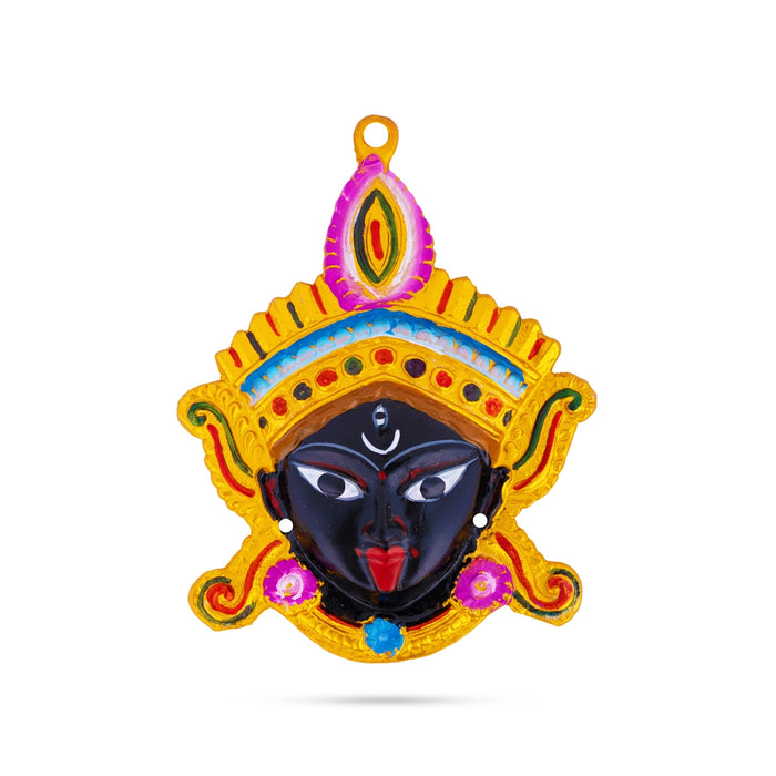 Ammavari Face - 4.5 x 2 Inches | Zinc Vara Lakshmi Face/ Yellow Amman Mugam for Deity