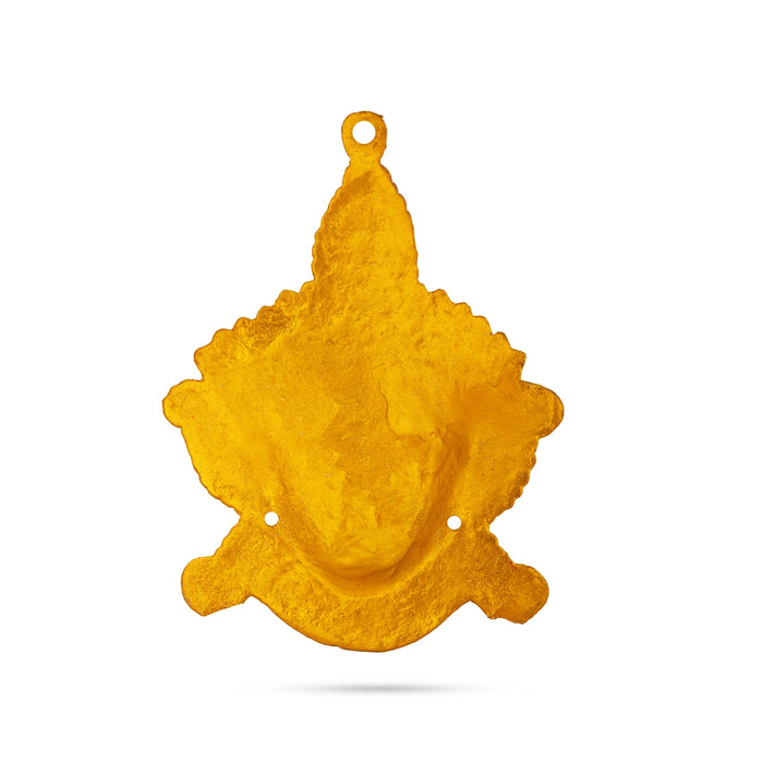 Ammavari Face - 4.5 x 2 Inches | Zinc Vara Lakshmi Face/ Yellow Amman Mugam for Deity