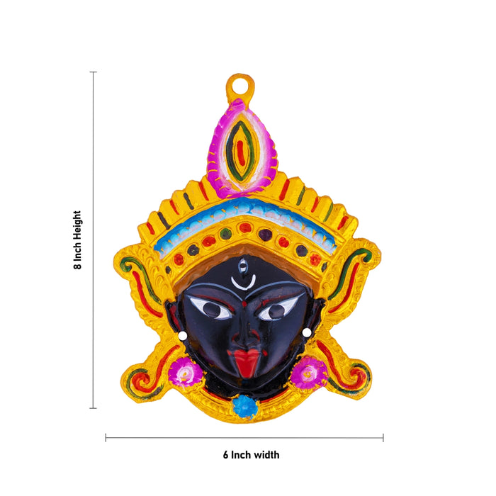 Ammavari Face - 4.5 x 2 Inches | Zinc Vara Lakshmi Face/ Yellow Amman Mugam for Deity