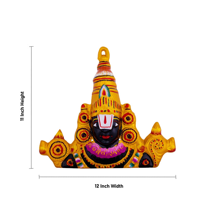 Balaji Murti Design Wall Hanging - 11 x 12 Inches | Zinc Perumal Design Wall Hanger/ Wall Decor for Living Room