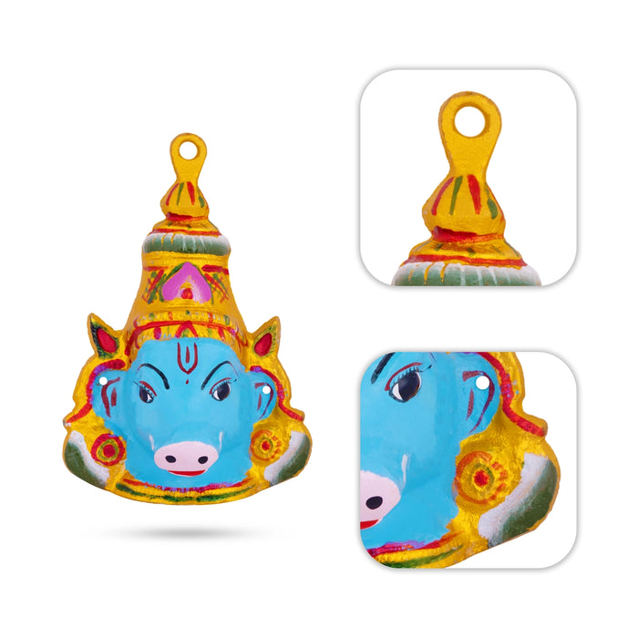 Gowri Devi Face - 6.5 x 4 Inches | Zinc Amman Mugam/ Ammavari Face for Varalakshmi Decor