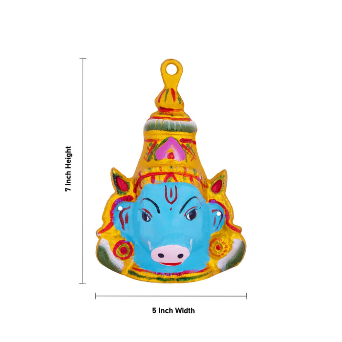 Gowri Devi Face - 6.5 x 4 Inches | Zinc Amman Mugam/ Ammavari Face for Varalakshmi Decor