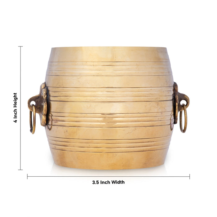 Brass Para - 4 x 3.5 Inches | Idangazhi/ Changazhi/ Kerala Nirapara for Home/ 560 Gms Approx - Para