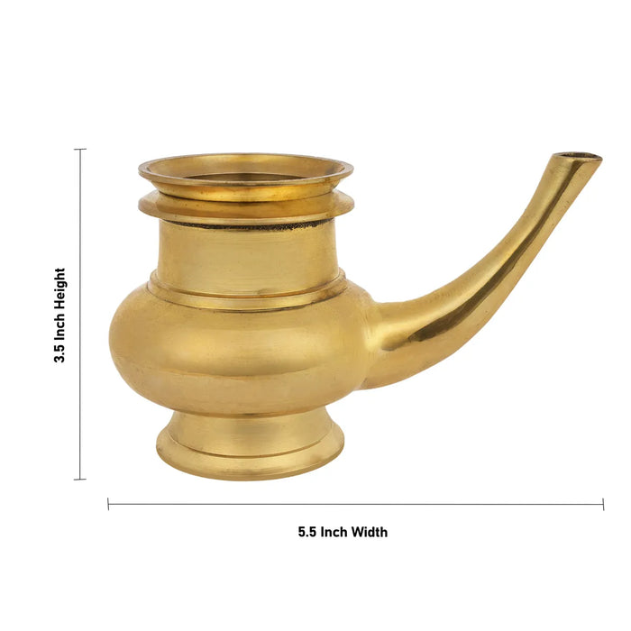 Brass Kindi - 3.5 X 5.5 Inches | Brass Kamandalam / Brass Kalash Pot For Pooja Ceremony