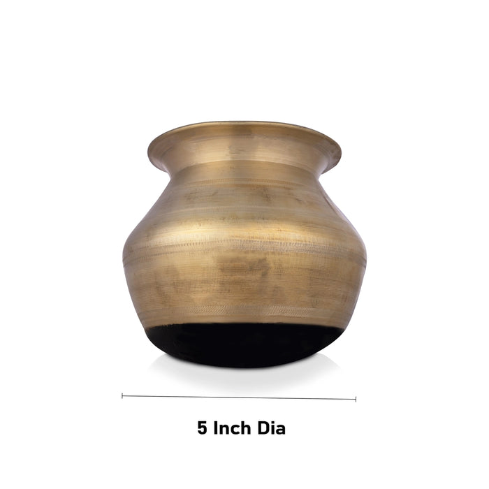 Pongal Pot - 5.5 x 5 Inches | Bronze Cooking Pot/ Pongal Handi for Home - Kitchen