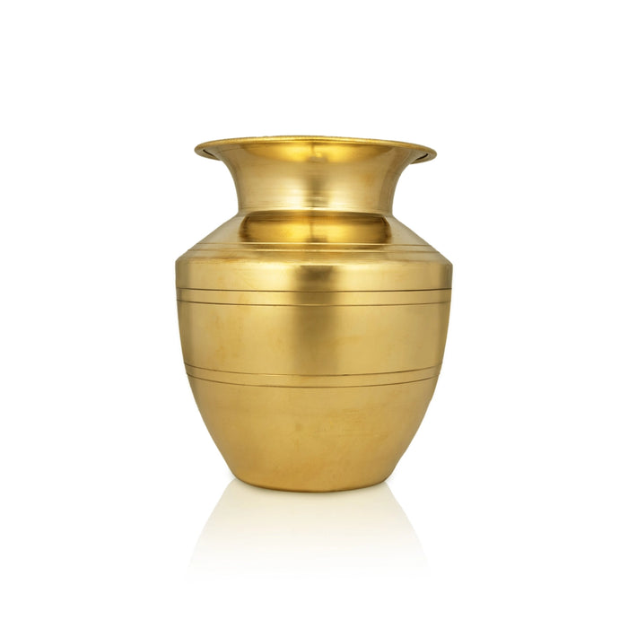 Brass Lota - 5.5 x 4 Inches | Brass Kalash Pot/ Iyengar Vaishnav Chombu for Pooja/ 260 Gms Approx - Kalash & Pooja Lota