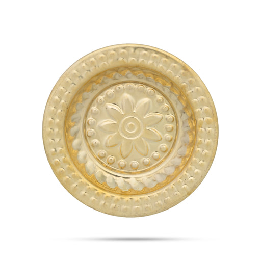 Brass Plate - 3 Inches | Small Plate/ Beading Design Pooja Thali Plate/ Pooja Plate for Home - Pooja Plate & Tray
