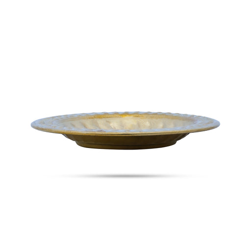 Brass Plate - 3 Inches | Small Plate/ Beading Design Pooja Thali Plate/ Pooja Plate for Home - Pooja Plate & Tray