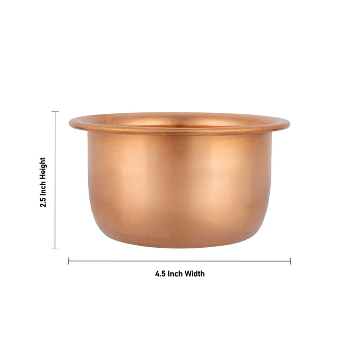 Copper Bowl - 2.5 x 4.5 Inches | Rocket Cup/ Pooja Bowl/ Small Bowl for Home