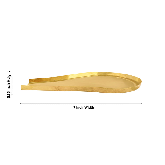 Abhisheka Patra - 0.75 x 9 x 5.5 Inches | Brass Abhisheka Plate/ Abhishek Patra for Pooja - Abhishek Plate