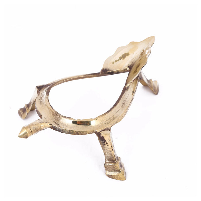 Brass Shankh Stand - 2.5 x 6 Inches | Shankh Rakhne ka Stand/ Brass Shankh Holder for Pooja/ 125 Gms Approx - Pooja Shankh