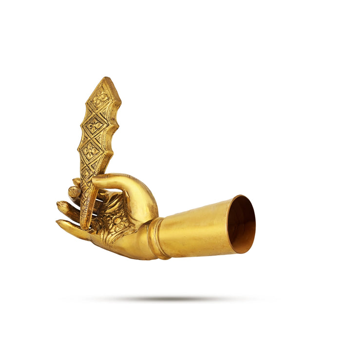 Soora Samhara Set - 7 x 3 Inches | Brass Idol / Lord Murugan Slaying Surapadman Set / Spiritual Temple Decor - Deity Accessories