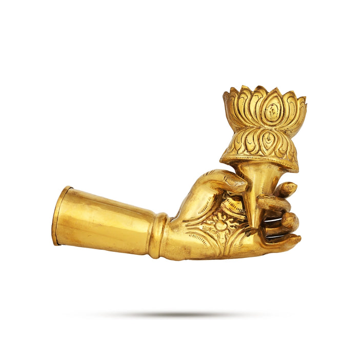 Soora Samhara Set - 7 x 3 Inches | Brass Idol / Lord Murugan Slaying Surapadman Set / Spiritual Temple Decor - Deity Accessories