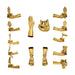 Soora Samhara Set - 7 x 3 Inches | Brass Idol / Lord Murugan Slaying Surapadman Set / Spiritual Temple Decor - Deity Accessories