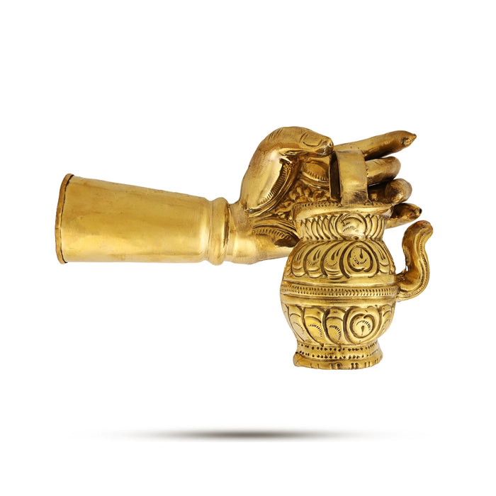 Soora Samhara Set - 7 x 3 Inches | Brass Idol / Lord Murugan Slaying Surapadman Set / Spiritual Temple Decor - Deity Accessories