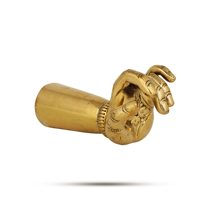 Soora Samhara Set - 7 x 3 Inches | Brass Idol / Lord Murugan Slaying Surapadman Set / Spiritual Temple Decor - Deity Accessories