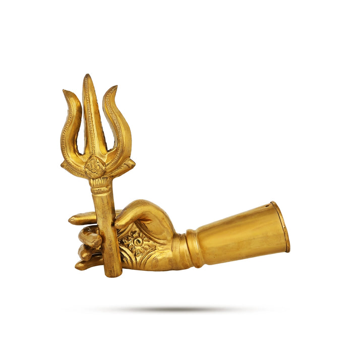 Soora Samhara Set - 7 x 3 Inches | Brass Idol / Lord Murugan Slaying Surapadman Set / Spiritual Temple Decor - Deity Accessories
