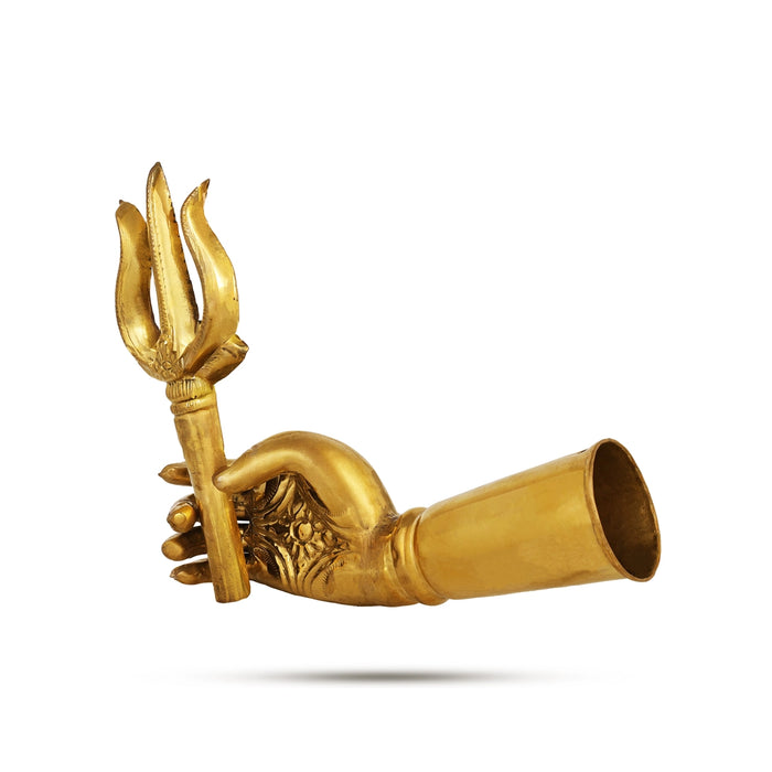 Soora Samhara Set - 7 x 3 Inches | Brass Idol / Lord Murugan Slaying Surapadman Set / Spiritual Temple Decor - Deity Accessories