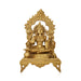 Lakshmi Sitting on Chowki Murti - 17.5 x 10 Inches | Antique Brass Idol/ Lakshmi Statue/ Laxmi Idol For Pooja - Brass Murties