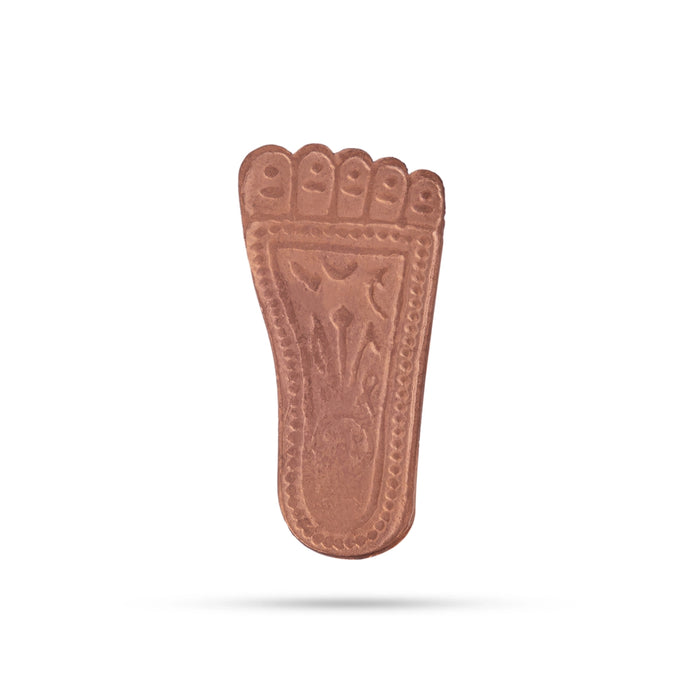 Vishnu Padham - 1.5 Inches | Copper Vishnu Charan Paduka/ Vishnu Paduka For Pooja Room & Devotional Worship - Pooja Box & Paduka