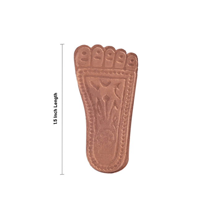 Vishnu Padham - 1.5 Inches | Copper Vishnu Charan Paduka/ Vishnu Paduka For Pooja Room & Devotional Worship - Pooja Box & Paduka