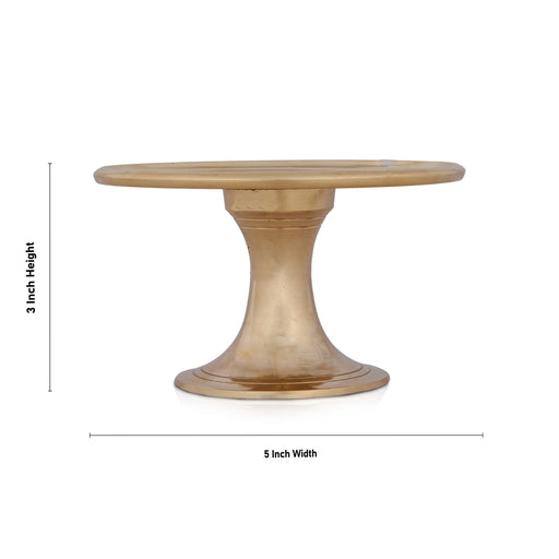 Mukkali Stool - 3 x 5 Inches | Brass Mukkali Stand/ Brass Stand for Pooja/ 380 Gms Approx - Pooja Aasan & Bajot & Pooja Mat