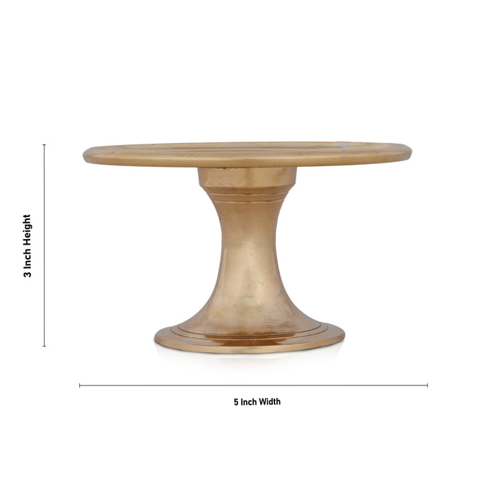 Mukkali Stool - 3 x 5 Inches | Brass Mukkali Stand/ Brass Stand for Pooja/ 380 Gms Approx - Pooja Aasan & Bajot & Pooja Mat