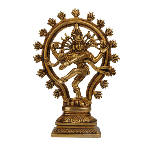 Natraj Murti  - 10 Inches | Antique Brass Statue/ Nataraja Vigraham/ Natraja Idol for Pooja - Brass Murties