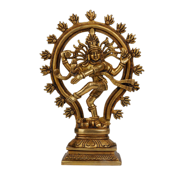 Natraj Murti  - 10 Inches | Antique Brass Statue/ Nataraja Vigraham/ Natraja Idol for Pooja - Brass Murties