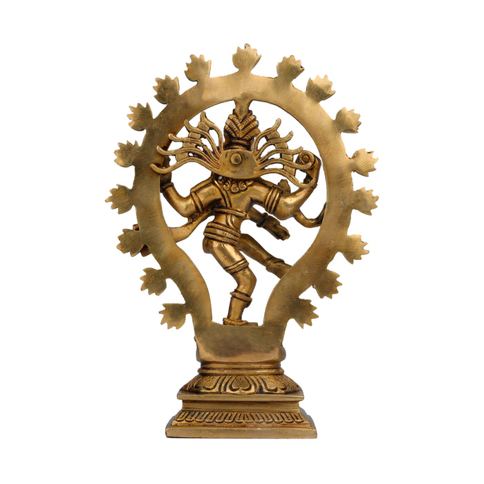 Natraj Murti  - 10 Inches | Antique Brass Statue/ Nataraja Vigraham/ Natraja Idol for Pooja - Brass Murties