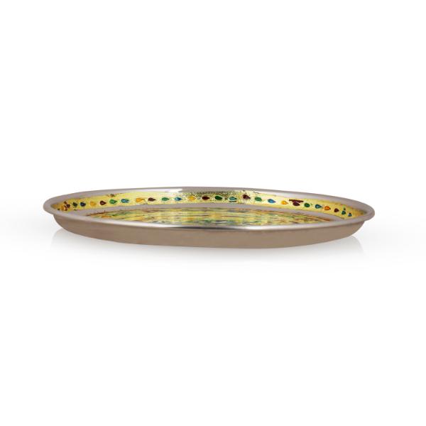 Plate - 0.5 x 9 Inches | Stainless Steel Thali Plate/ Pooja Plate for Home - Pooja Plate & Tray