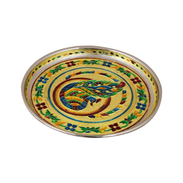Plate - 0.5 x 9 Inches | Stainless Steel Thali Plate/ Pooja Plate for Home - Pooja Plate & Tray