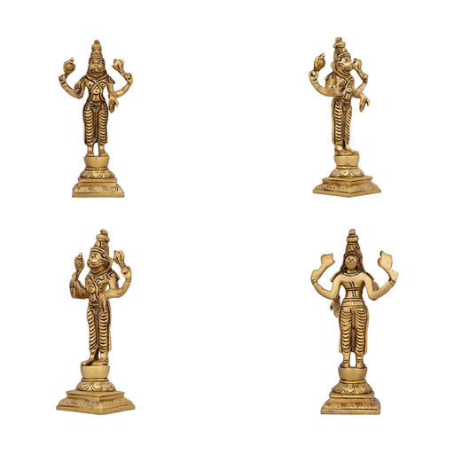 Dasavatharam Set - 6 x 3 Inches | Antique Brass Statue/ 10 Avatar of Lord Vishnu/ Vishnu Avatar for Pooja - Brass Murties