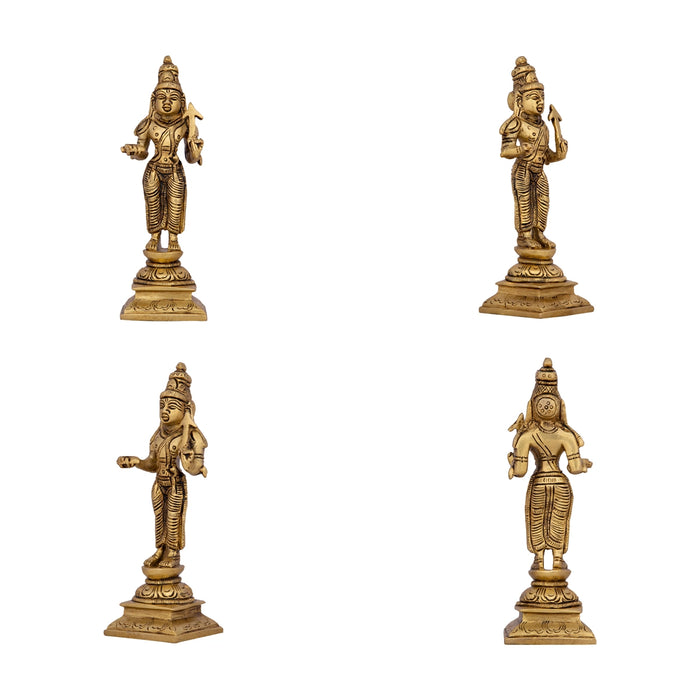 Dasavatharam Set - 6 x 3 Inches | Antique Brass Statue/ 10 Avatar of Lord Vishnu/ Vishnu Avatar for Pooja - Brass Murties