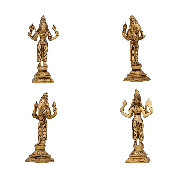 Dasavatharam Set - 6 x 3 Inches | Antique Brass Statue/ 10 Avatar of Lord Vishnu/ Vishnu Avatar for Pooja - Brass Murties