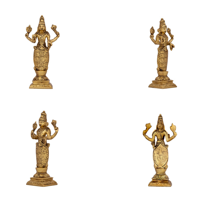 Dasavatharam Set - 6 x 3 Inches | Antique Brass Statue/ 10 Avatar of Lord Vishnu/ Vishnu Avatar for Pooja - Brass Murties
