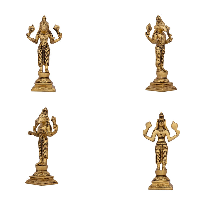 Dasavatharam Set - 6 x 3 Inches | Antique Brass Statue/ 10 Avatar of Lord Vishnu/ Vishnu Avatar for Pooja - Brass Murties