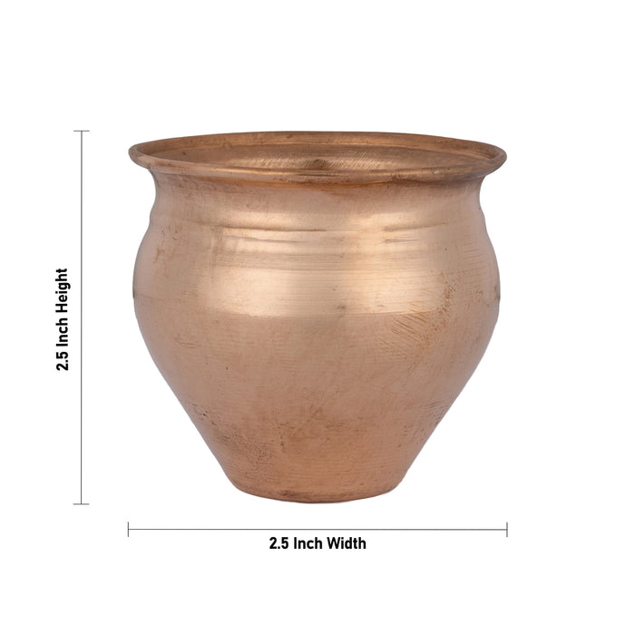 Copper Lota - 2.5 x 2.5 Inches | Chombu/ Copper Kalash/ Pooja Pot for Home