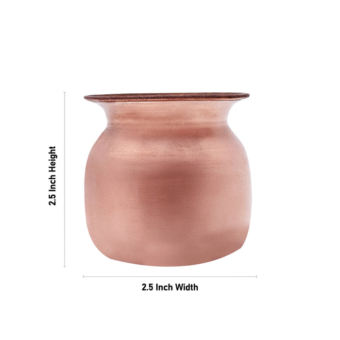 Copper Lota - 2.5 x 2.5 Inches | Chombu/ Kalash / Pooja Pot for Home - Kalash & Pooja Lota