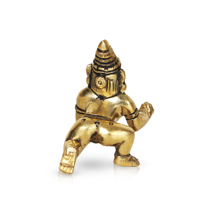 Crawling Krishna Idol - 2.5 Inches | Brass Statue/ Little Krishna Statue/ Laddu Gopal Murti for Janmashtami - Brass Murties