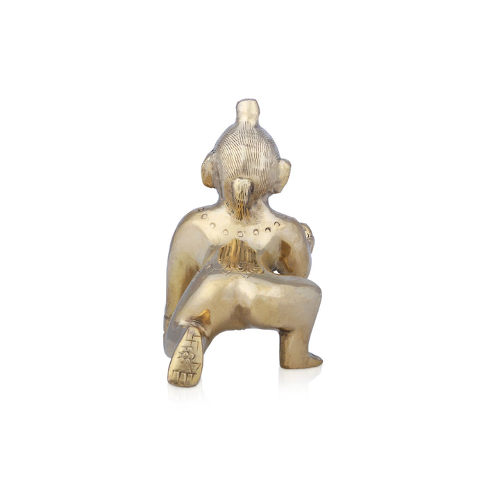 Crawling Krishna Murti - 4 x 4 Inches | Antique Brass Idol/ Crawling Krishna Idol for Pooja/ 400 Gms Approx - Brass Murties