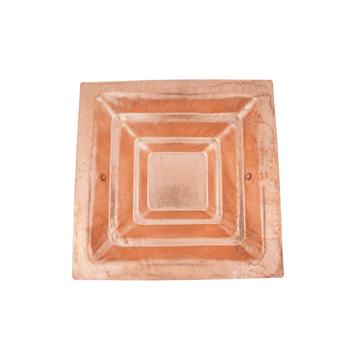 Havan Kund Without Stand - 8.5 x 8.5 Inches | Copper Agnihotra Kund With Handle/ Yagna Kund for Pooja/ 380 Gms Approx - Havan Kund