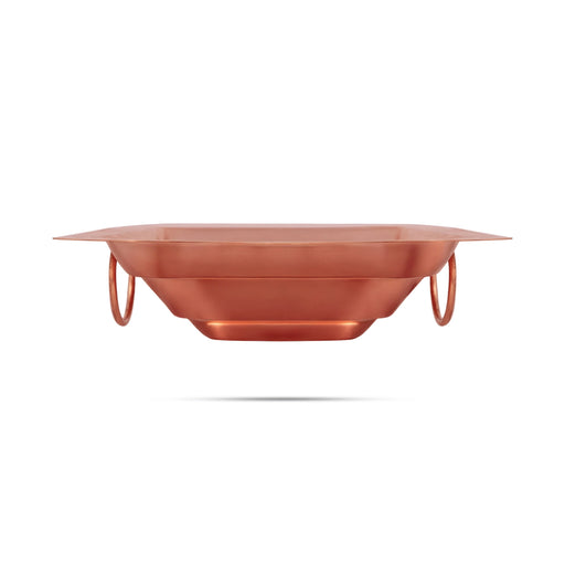 Havan Kund Without Stand - 2 X 7.5 X 7.5 Inches | Copper Agnihotra/ Hawan Kund With Handle For Yajna And Homam - Havan Kund