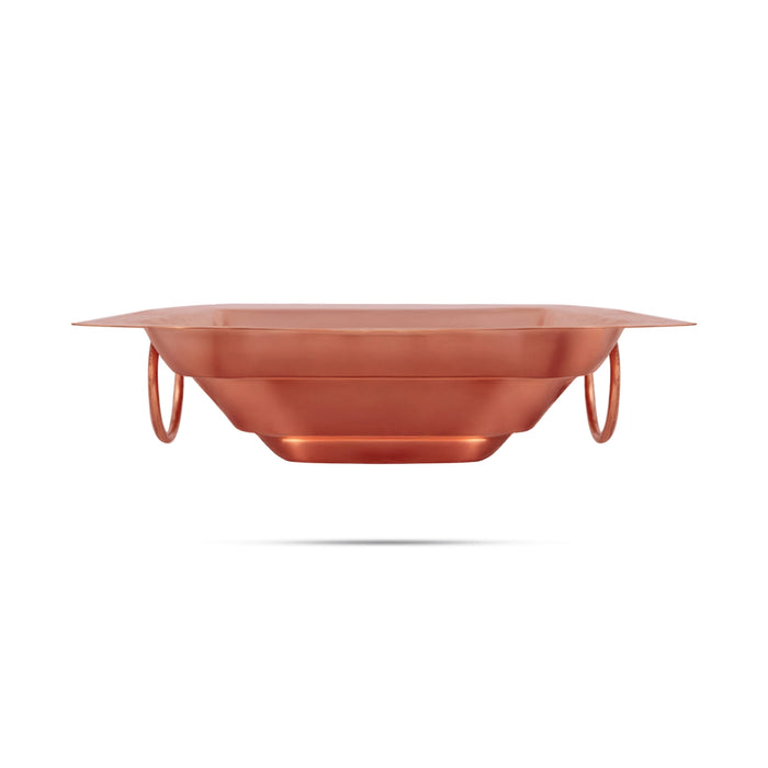 Havan Kund Without Stand - 2 X 7.5 X 7.5 Inches | Copper Agnihotra/ Hawan Kund With Handle For Yajna And Homam - Havan Kund