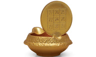 1 Coin Lakshmi Kubera Vilakku - 2 X 1.5 Inches | Brass Lamp/ Laxmi Kubera Deepam For Wealth And Pooja - Kuber Deep