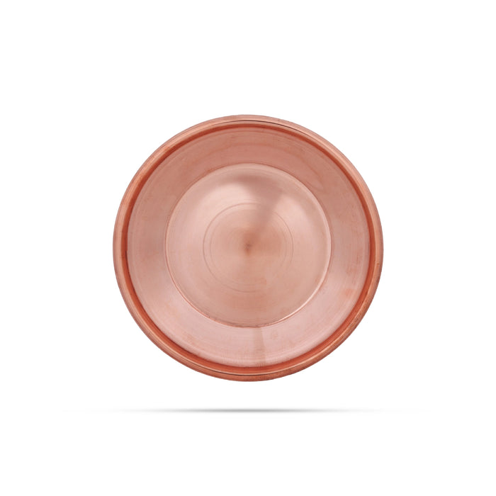 Copper Plate - 1.25 x 8 Inches | Small Plate/ Pooja Thali Plate/ Pooja Plate for Home - Pooja Plate & Tray