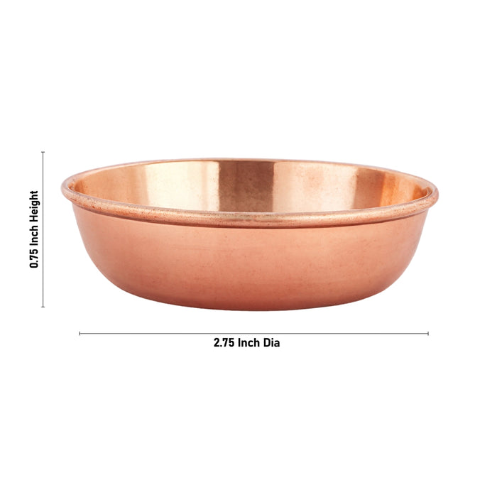 Copper Bowl - 0.75 x 2.75 Inches | Copper Cup/ Pooja Bowl for Home/ 20 Gms Approx - Bowls
